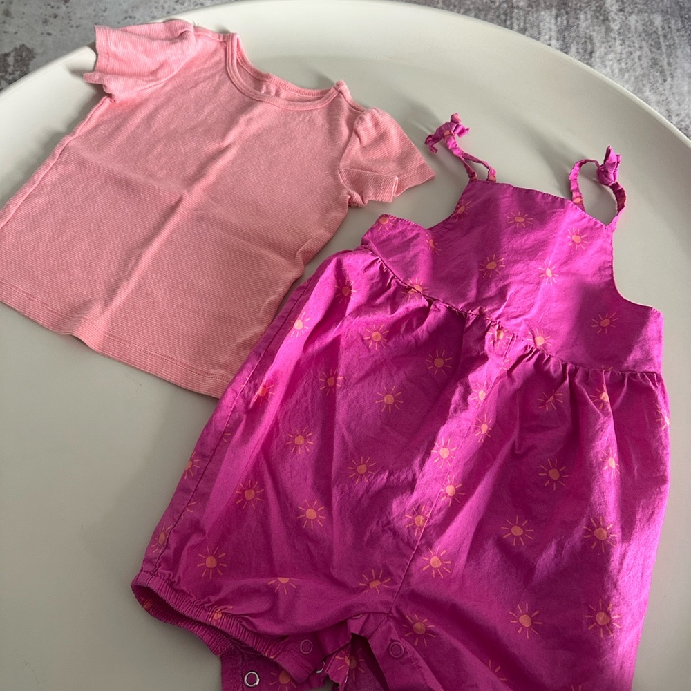 Carter's Pink and Orange Baby Romper